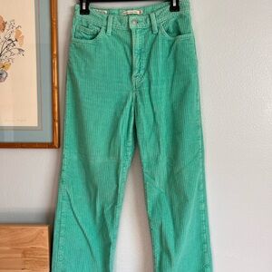 Levi’s Seafoam Green Corduroy Ribcage Straight Ankle Jeans